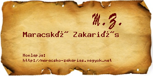 Maracskó Zakariás névjegykártya